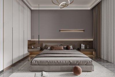 现代简约卧室3D模型下载